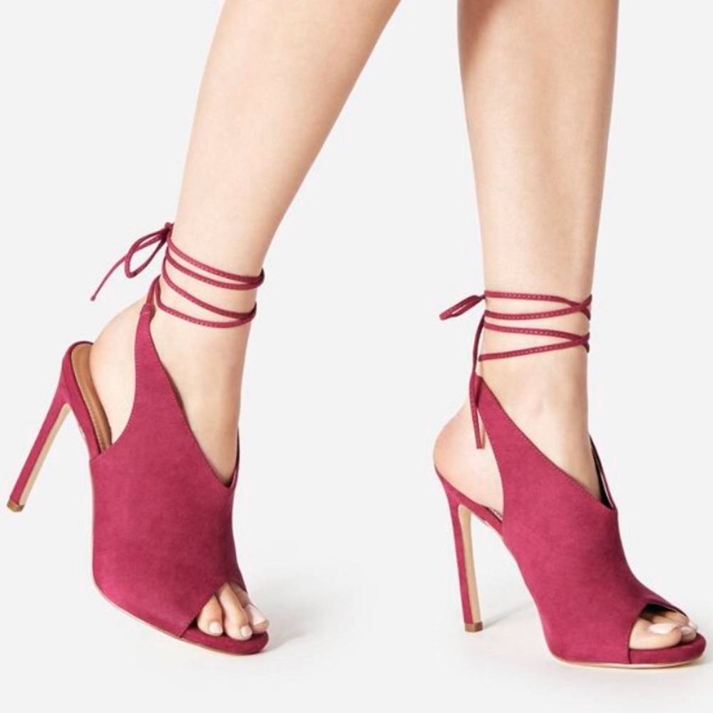 Fuschia Open Toed Heels